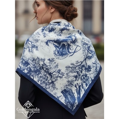 Косынка шелковая с принтом Арт 25183/008