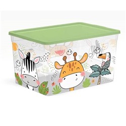 Контейнер для хранения игрушек с крышкой GIRAFFIX 37*26*20,7см,  16л