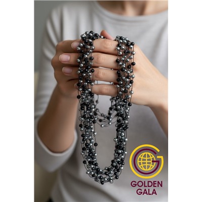 Комплект бижутерии "Хрустальная россыпь" , цвет черный с серебристым