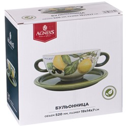 БУЛЬОННИЦА AGNESS "ЛЕМОН ТРИ" 19*14*7 СМ 550 МЛ (КОР=18ШТ.)