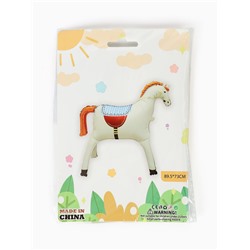 Воздушный шар фольгированный 3D 35" «Лошадка», кремовый, сатин