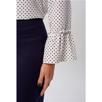 Блуза Lenata 11031 молочный в черный горох