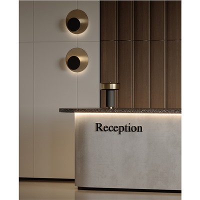 Лампа настольная Stone, Ø27х35 см, черная/золотистая