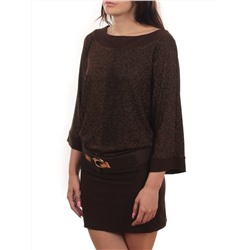 9801 BROWN Платье женское (90% полиэстер, 10% эластан)