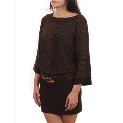 9801 BROWN Платье женское (90% полиэстер, 10% эластан)