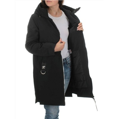 BM22839 BLACK Пальто демисезонное женское (100 гр. синтепон)
