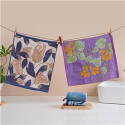 Zhiyang towel Korean Buddha jacquard four-layer cotton gauze large square towel wipe hand towel kitchen towel factory price wholesale