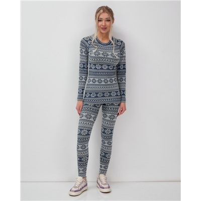 Комплект женского термобелья синего цвета 2520S