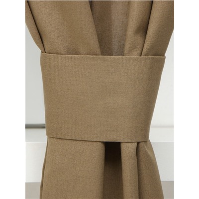Шторы для кухни Этель ECO, оливковые, 130 +/-6×180 см - 2 шт., подхваты - 2 шт., 70% хлопок, 30% лён