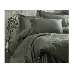 2 сп. Евро Комплект Постельного Белья Cotton Saten Belinda Yeşil XL - EcoCotton