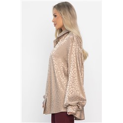 Рубашка атласная Все мысли о тебе (бежевая) Б15352-7М