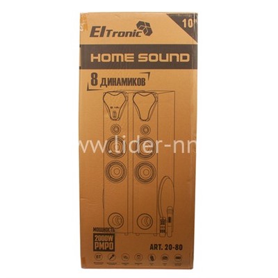 Колонка 10" (20-80 HOME SOUND) динамик 8шт/2х10"; 4х4"; 2х1.5" комплект 2 колонки ELTRONIC (черная)