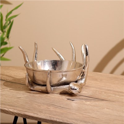 Конфетница «Рога», 22×22×13 см, алюминий