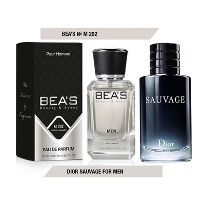 Beas M202 Christian Dior Sauvage Men edp 25 ml, Парфюм мужской Beas M202 создан по мотивам аромата Christian Dior Sauvage