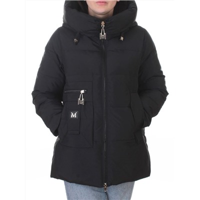 M-M07 BLACK Куртка зимняя женская (150 гр. холлофайбер)