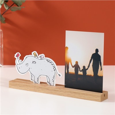 Фоторамка для фото 10×15 см «Носорог с птичками», 4×27.3×14 см