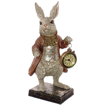 GAEM Фигурка декоративная "Кролик" с часами (LR44x1), L17 W15 H30 см
