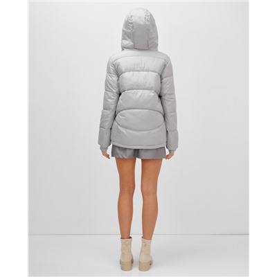 Куртка зимняя женская из овчина стильная и модная серого цвета 7348Sr