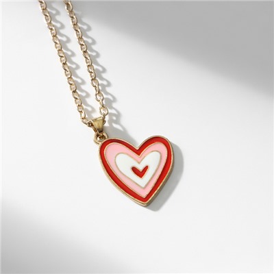 Кулон на цепочке «Сердце», иллюзия, цветной в золоте, 47 см