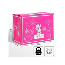 Пакет подарочный-коробка, 28 х 20 х 13 см «Present For You», упаковка, Me To You