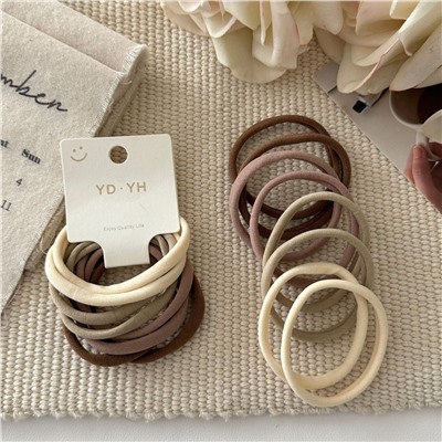 Набор эластичных резинок для волос 8 шт. Цветовая гамма: КАПУЧИНО