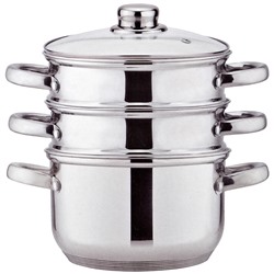 КАСТРЮЛЯ-ПАРОВАРКА AGNESS 3-Х ЯРУСНАЯ, 4 ПРЕДМЕТА, СЕРИЯ "CLASSIC" ДИАМЕТР=18СМ, 2,5Л (КОР=4ШТ.)