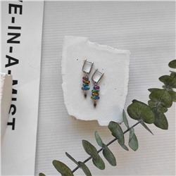 Серьги из гематита фиолетовые + зелёные оттенки