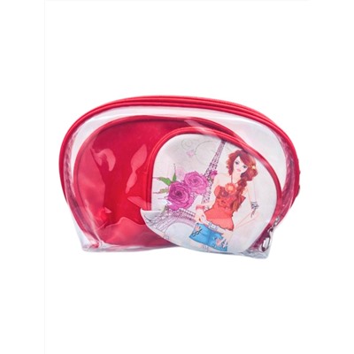 Sunflower Набор косметичек с принтом «Париж» 1-BW, 3 шт., красный