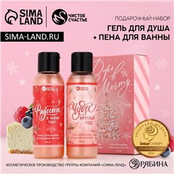Подарочный набор новогодний женский «Верь в мечту», гель для душа, пена для ванны, 2×100 мл, Чистое счастье