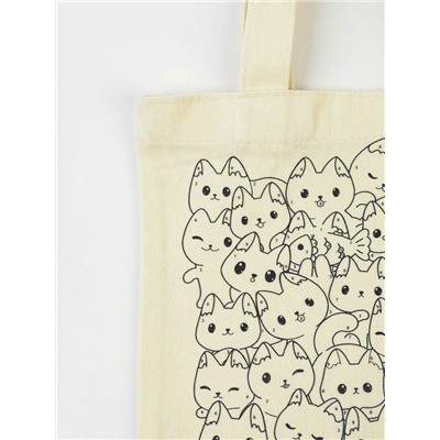 Сумка-шопер, раскраска по номерам «Котики»