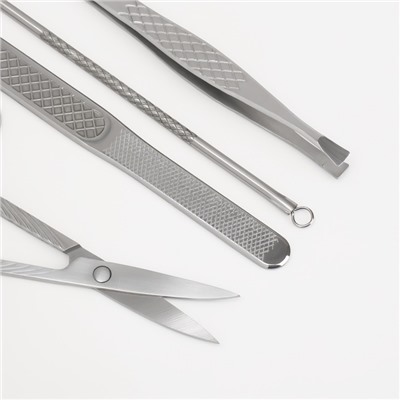 УЦЕНКА Набор маникюрный, 10 предметов, в футляре, коричневый