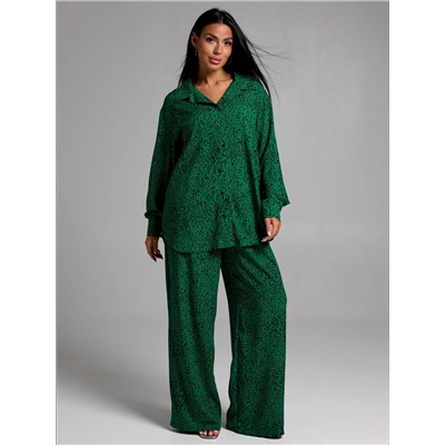 Костюм Рошель леопард зелёный Лт