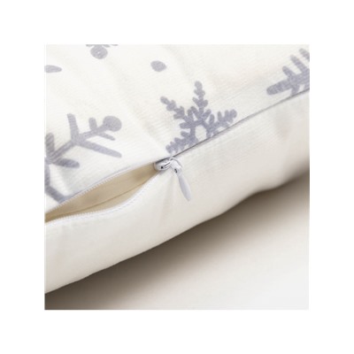 Наволочка декоративная новогодняя «Этель. Снежинки» 40×40 см, 100% п/э