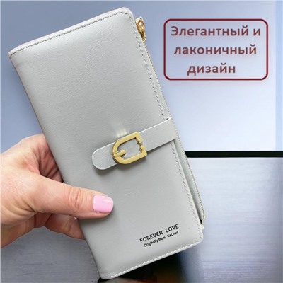 Портмоне-Кошелек женский большой размер Арт 001 серый