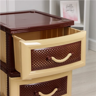 Комод 3-х секционный «Дельфин», бежево-коричневый