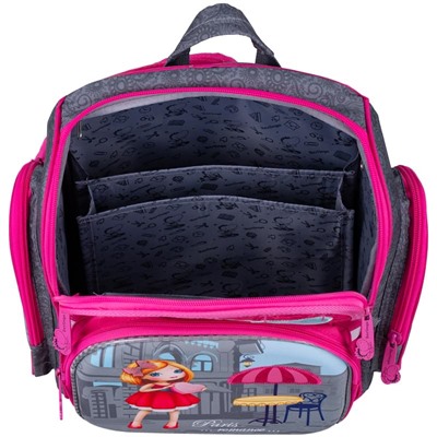 Ранец Berlingo Comfy "Girl in Paris" 35,5*32*17см, 1 отделение, 3 кармана, анатомическая спинка