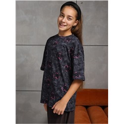 Футболка "Принт" Графит Девочка