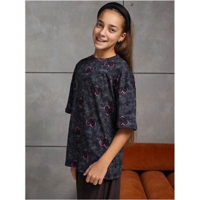 Футболка "Принт" Графит Девочка