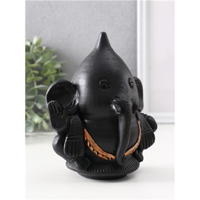 Фигурка гипс «Ганеша», 14.5×13.5×9 см, чёрная
