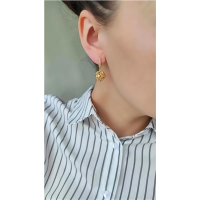 Серьги с горным хрусталём асимметричная пара