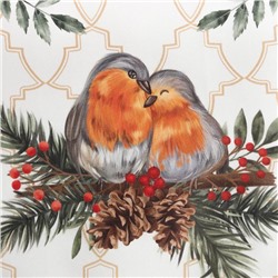 Дорожка на стол новогодняя Этель Robin 30×70 +/- 5 см, 100% хлопок, саржа 190 г/м², белая
