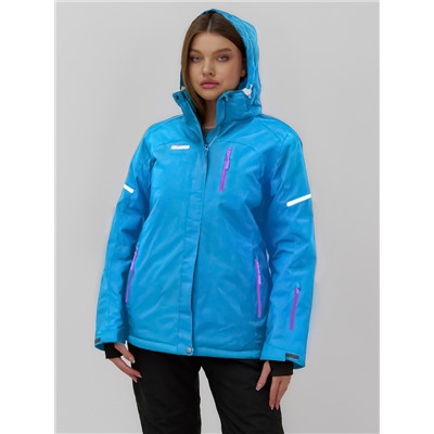 Горнолыжная куртка женская зимняя голубого цвета 01_1Gl