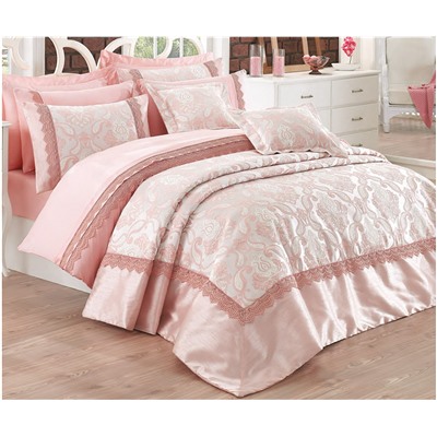Постельное Белье Евро 2 сп. с Жаккардовым Покрывалом 270x260 см Deluxe Series Yatak Ortusu - cotton box