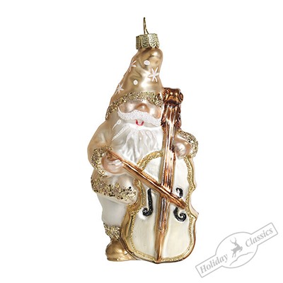 Гном-виолончелист шампань (стекло) 5х4,5х11 см