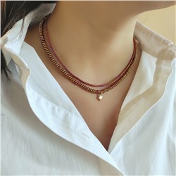 Сет из 2х чокеров: золотистый + бордовый цвета