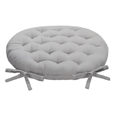 Подушка на стул круглая из хлопка серого цвета из коллекции Essential, 35 см