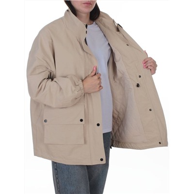 3089 BEIGE Куртка демисезонная женская (100 гр. холлофайбер)