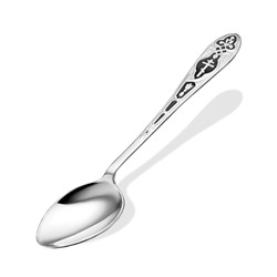 Ложка из серебра штампованая частично черненая