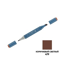 Маркер двусторонний для скетчинга Гамма "Студия", коричневый светлый, корпус трехгранный, пулевид./клиновид. наконечники