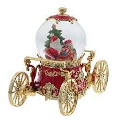 GAEM Фигурка декор "Дед Мороз" в стекл шаре (муз, подсвет, вьюга, 3xAAA н/п), D10 см, L22 W11 H19 см